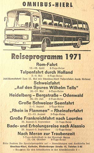 Werbung im Jahre 1971 ...